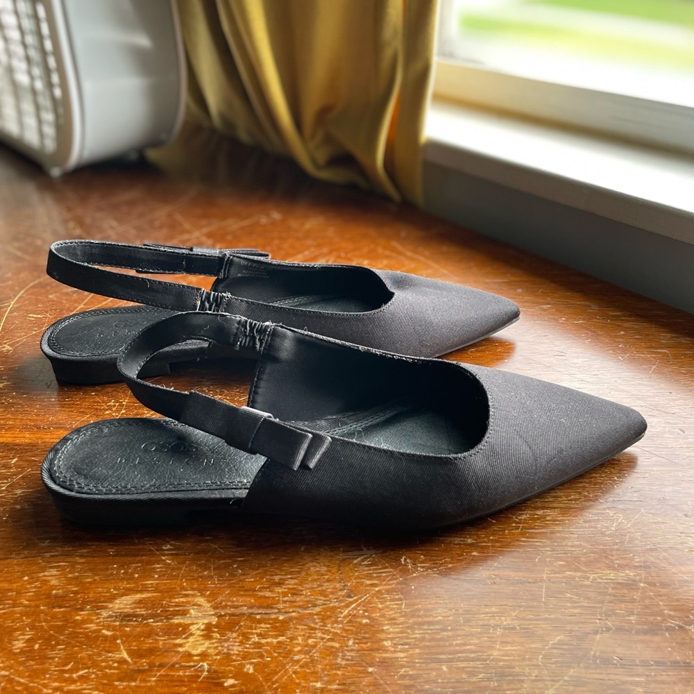 ASOS Black Pointed Slingback Flats